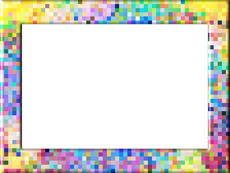 Colorful Pixel Frame Black Center PNG