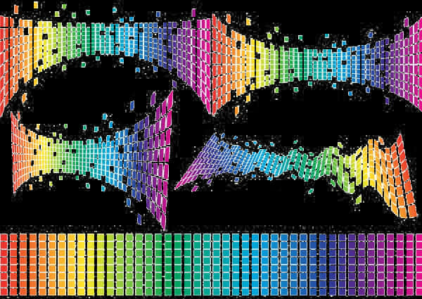 Colorful Pixel Waves Transparent Background PNG