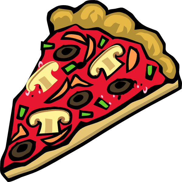 Colorful Pizza Slice Clipart PNG