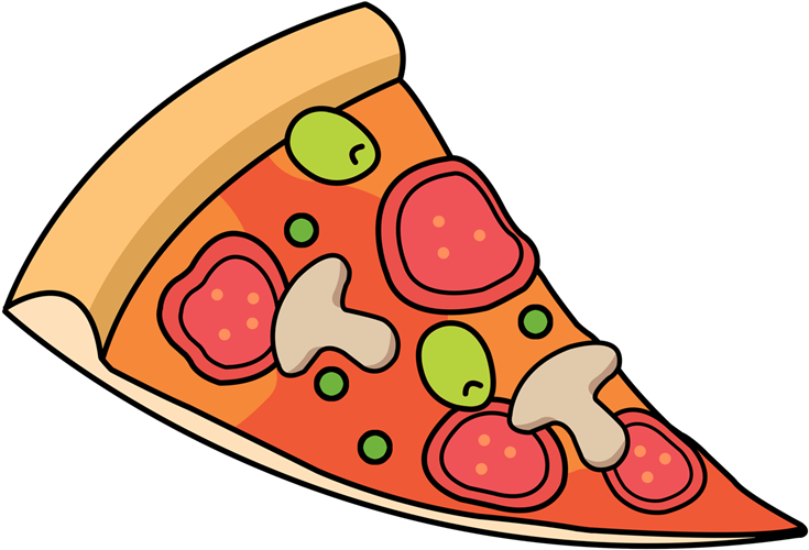 Colorful Pizza Slice Clipart PNG