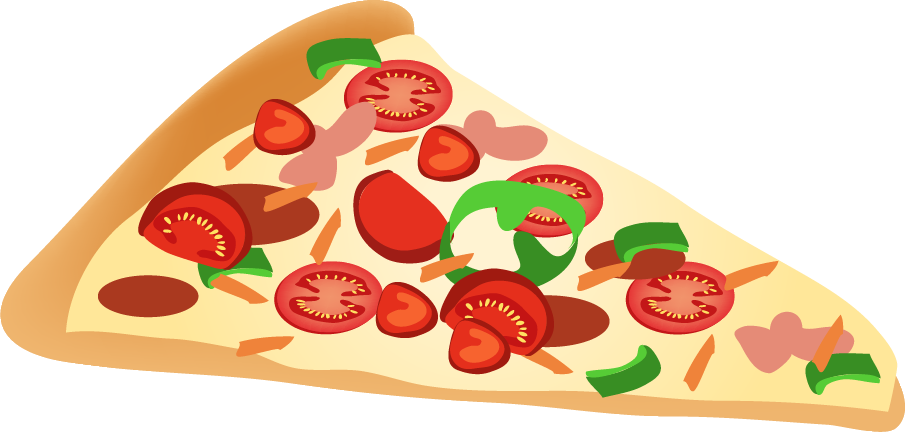 Colorful Pizza Slice Clipart PNG
