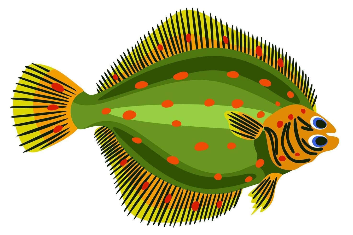 Colorful Plaice Fish Illustration Wallpaper