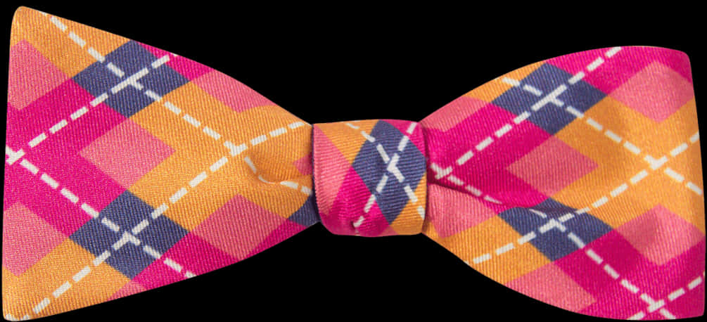 Colorful Plaid Bow Tie PNG