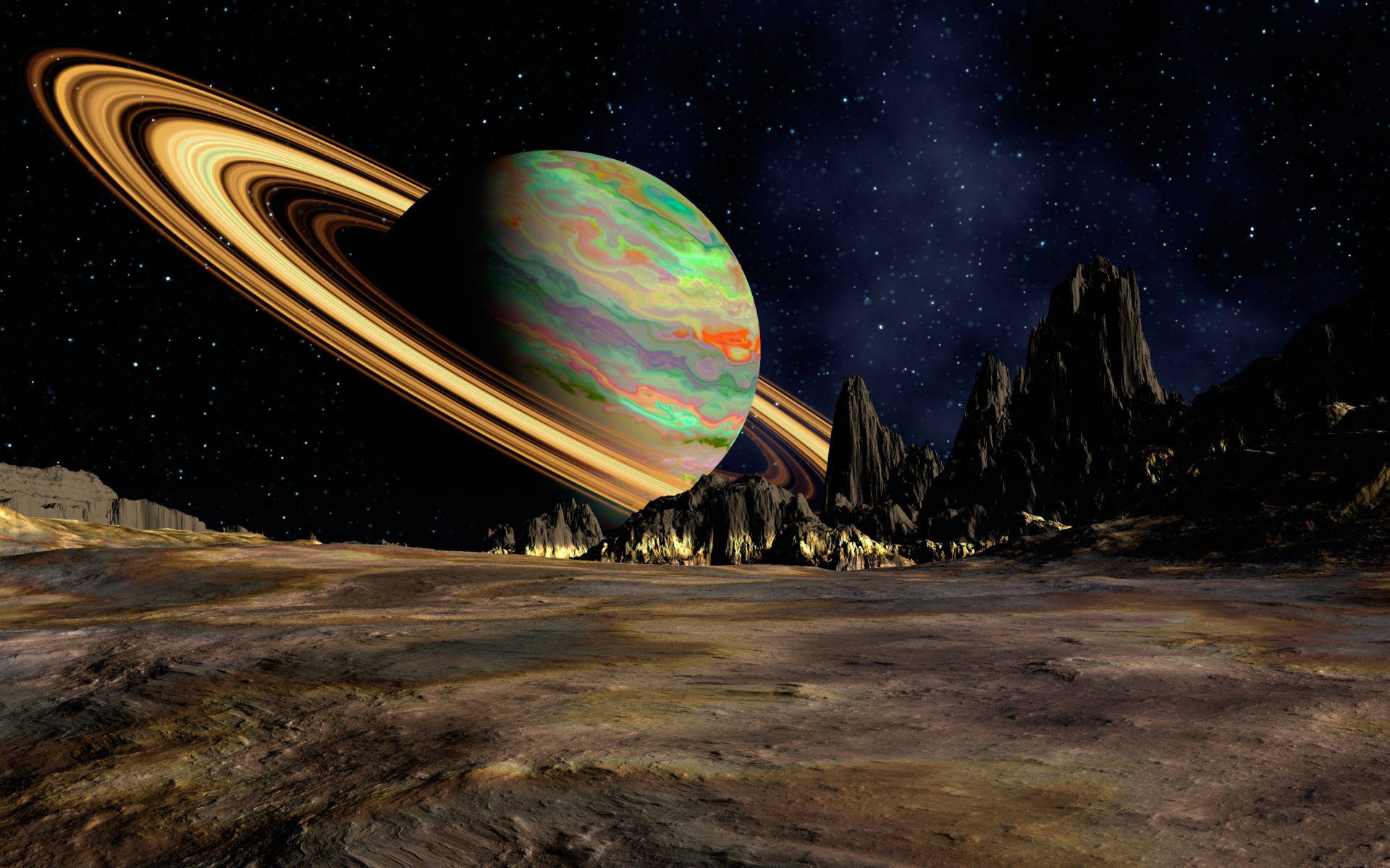 Colorful Planet Saturn
