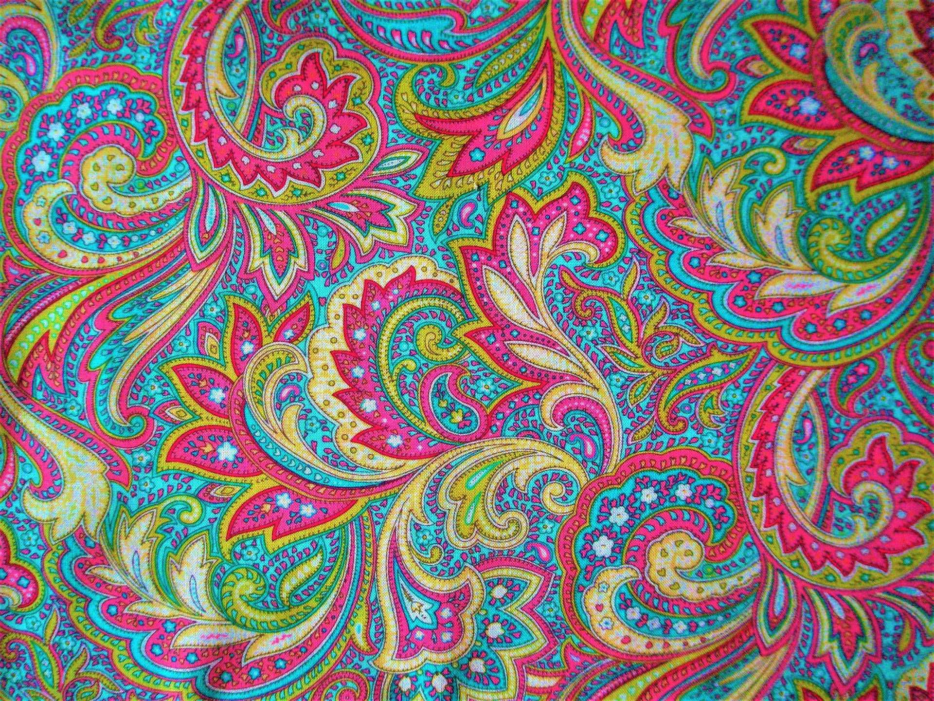 Colorful Plant Paisley Print Wallpaper