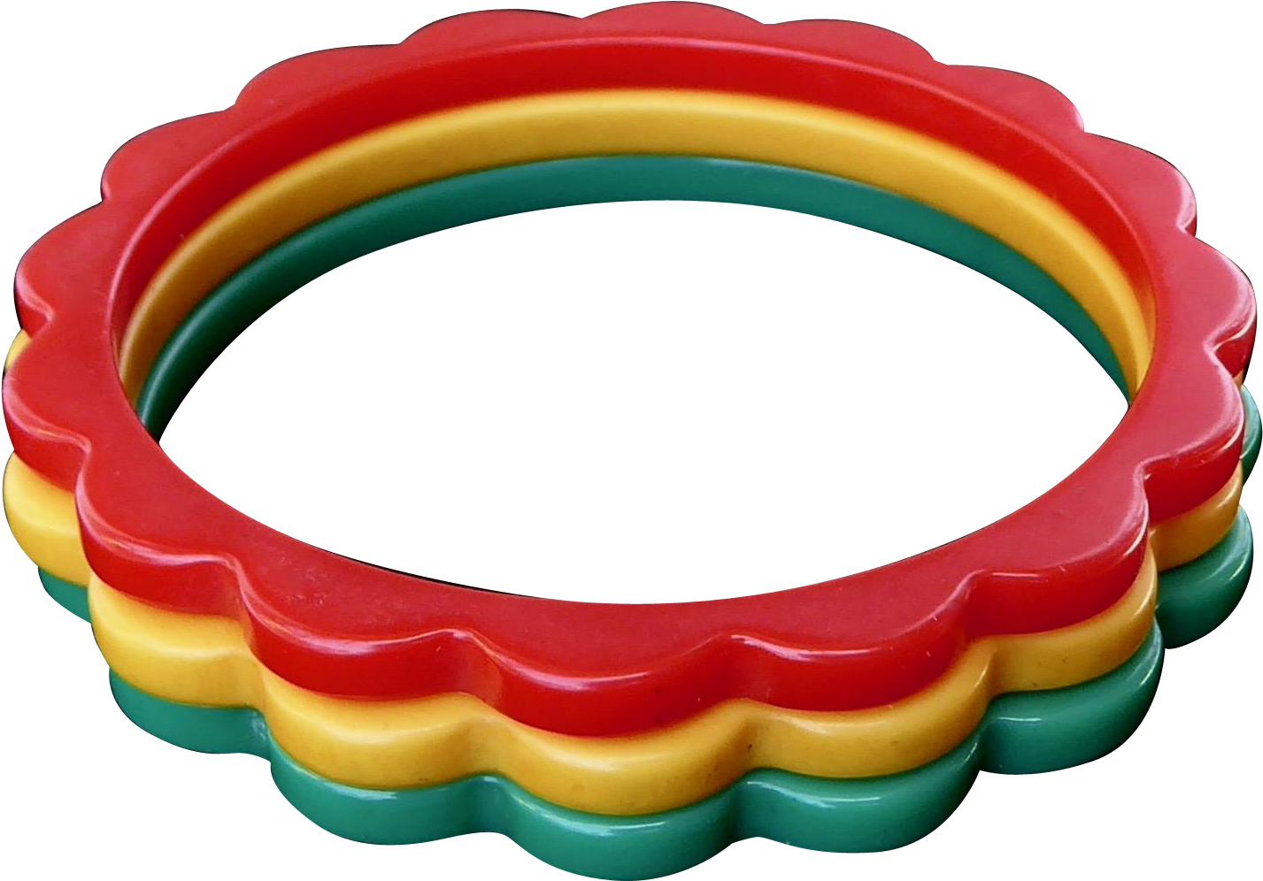 Colorful Plastic Bangles Stacked PNG