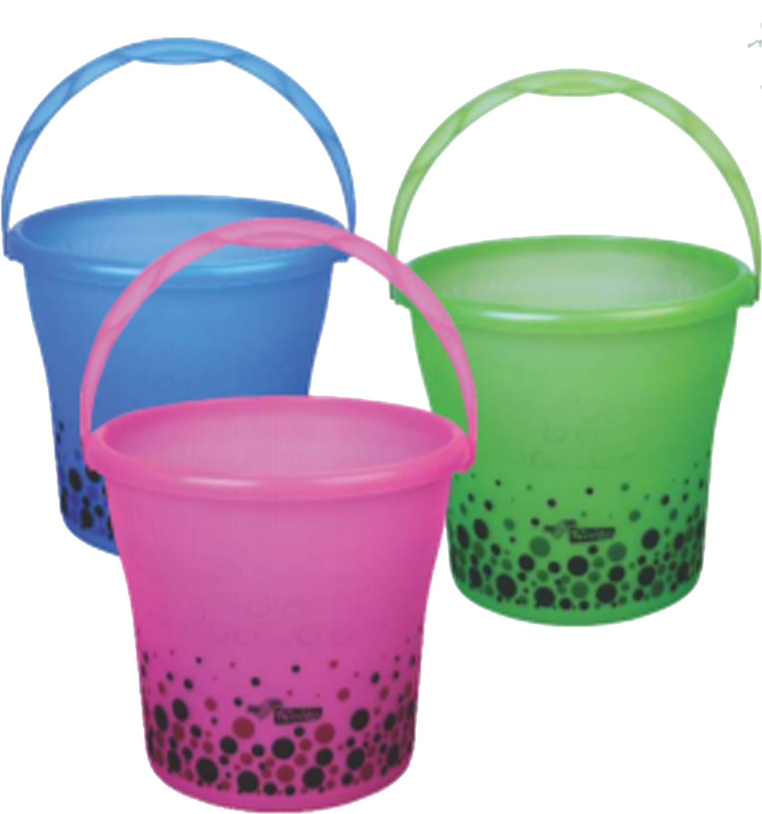 Colorful Plastic Buckets Set PNG