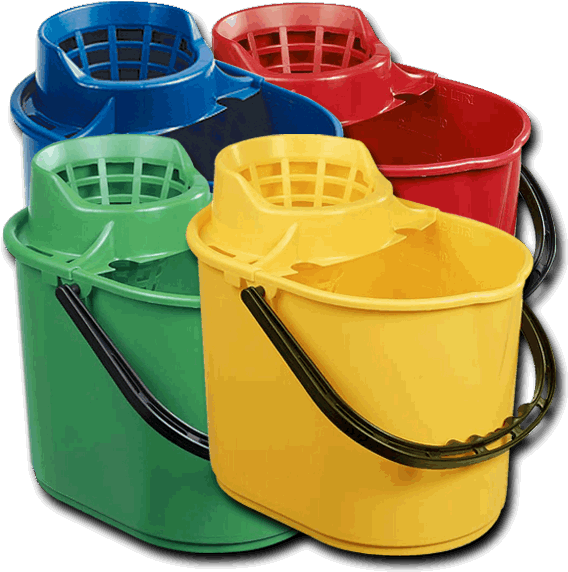 Colorful Plastic Buckets With Lids PNG