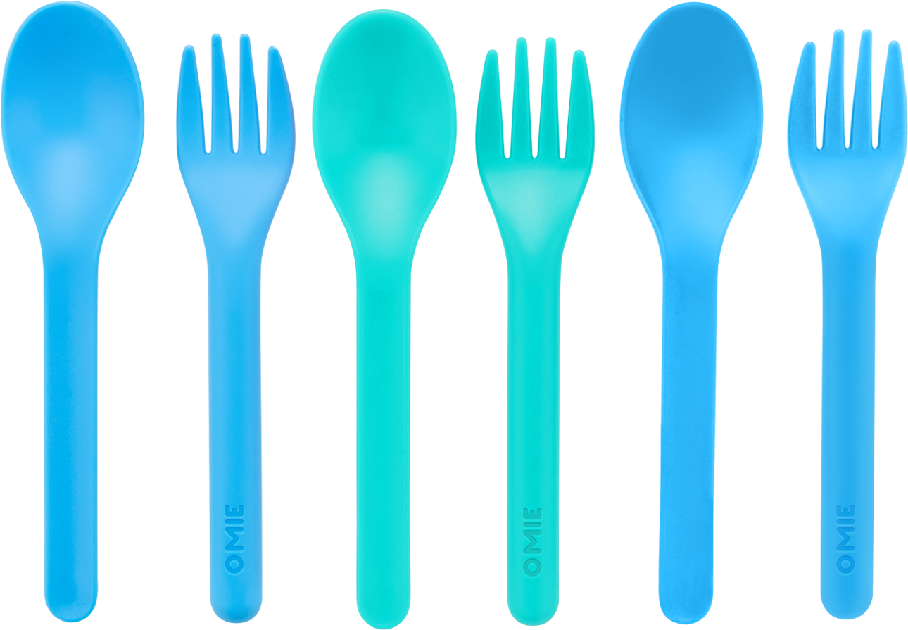Colorful Plastic Forksand Spoons PNG