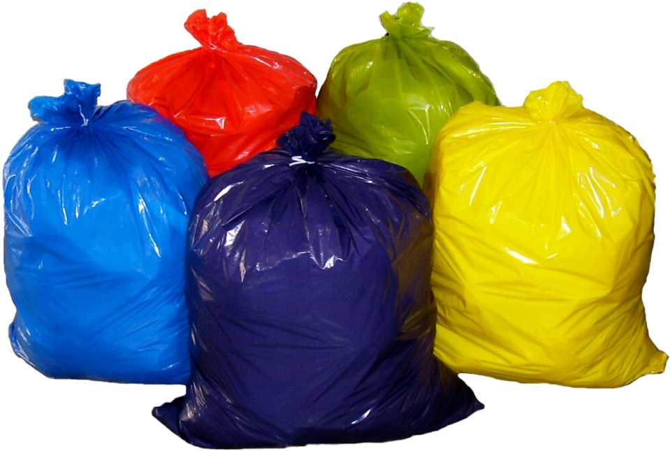 Colorful Plastic Garbage Bags PNG