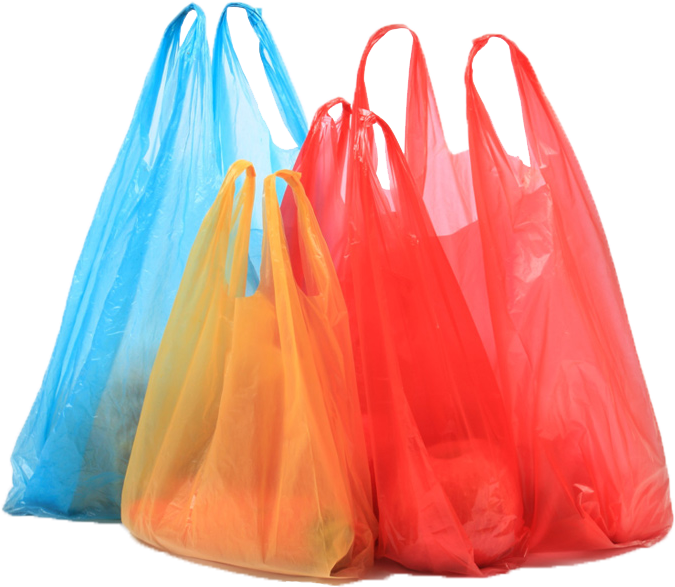 Colorful Plastic Shopping Bags PNG