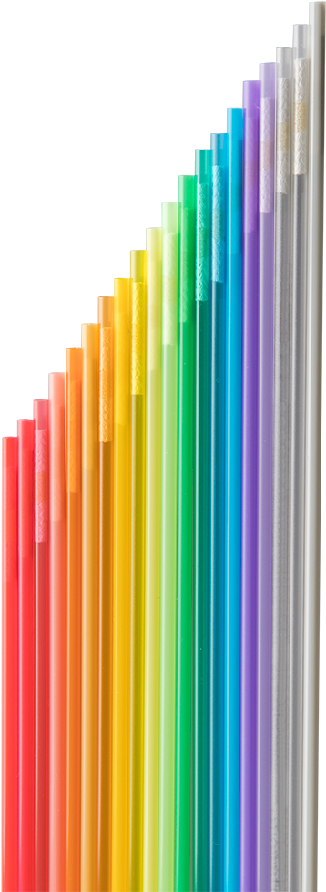 Colorful Plastic Straws Array PNG