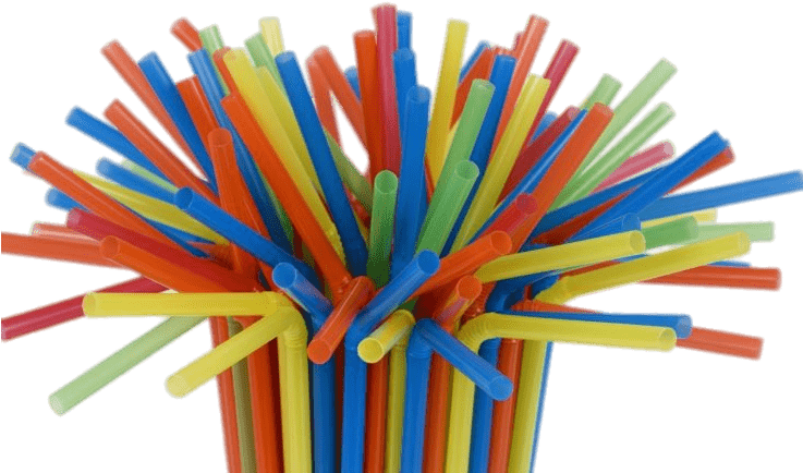 Colorful Plastic Straws Bundle PNG