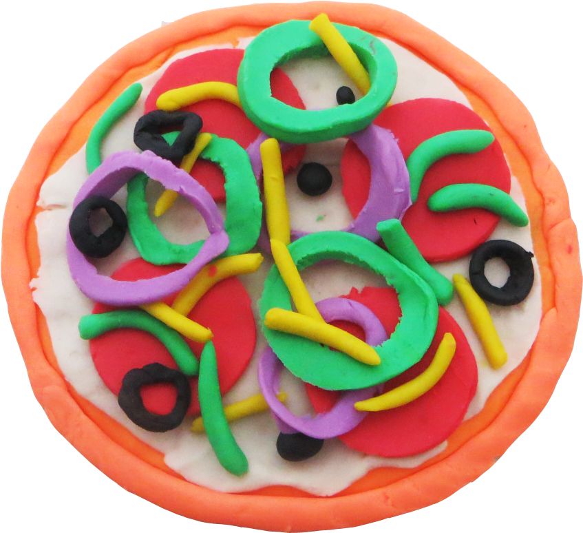 Colorful Playdough Pizza Creation PNG