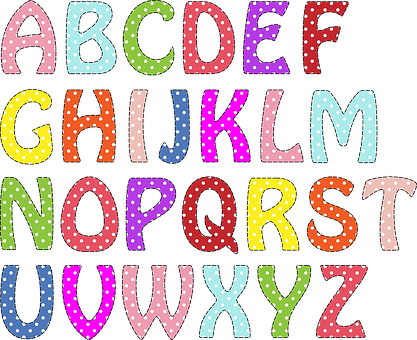 Colorful Polka Dot Alphabet Letters PNG