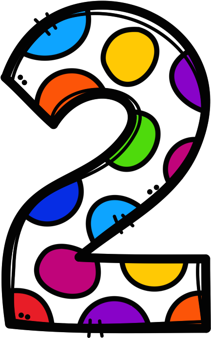Colorful Polka Dot Number2 PNG