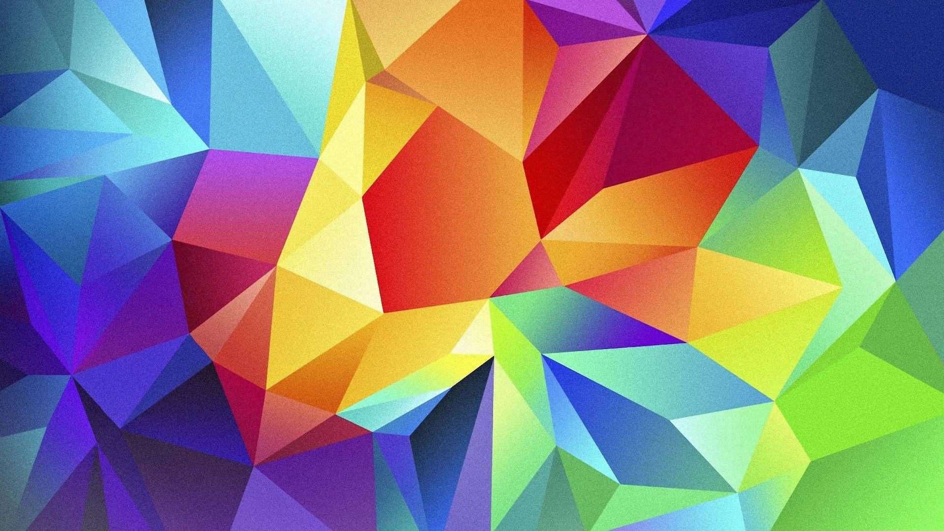 Colorful Polygon Art In Galaxy Tablet Wallpaper