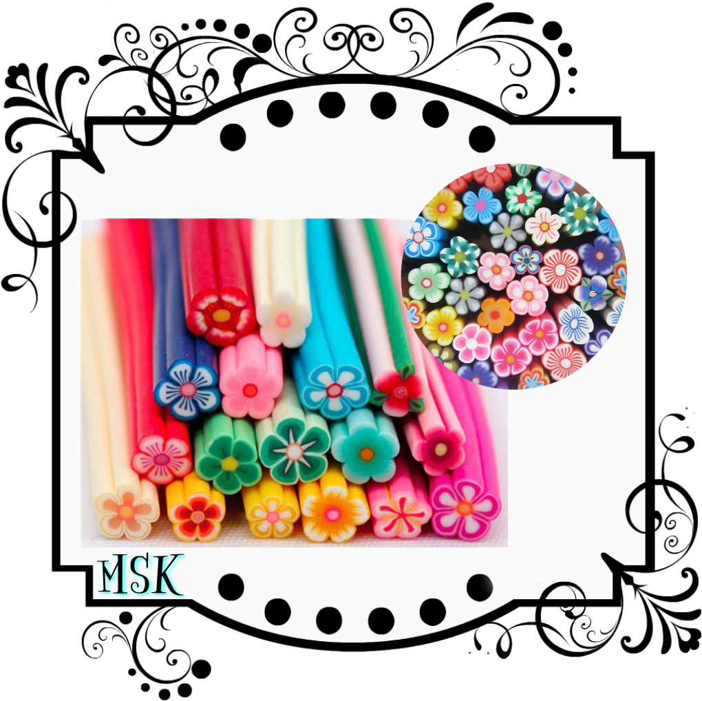 Colorful Polymer Clay Cane Designs PNG