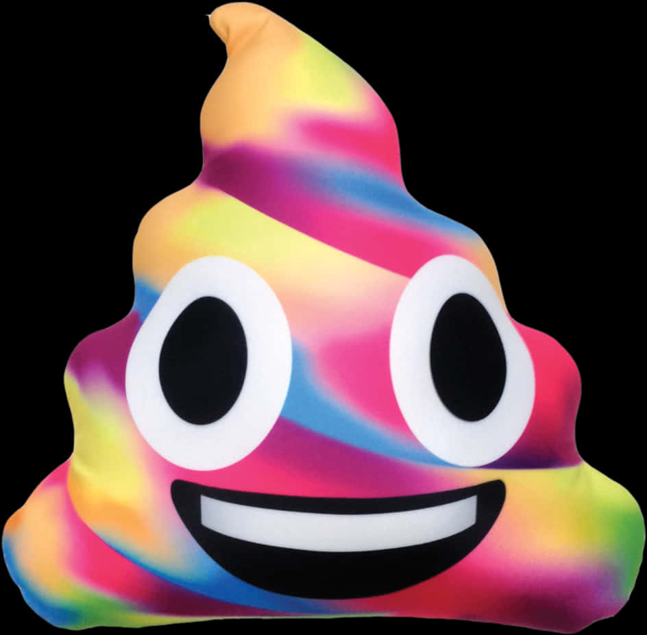 Colorful Poop Emoji Cushion.jpg PNG