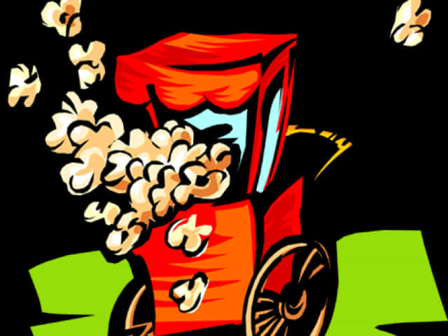 Colorful Popcorn Machine Clipart PNG
