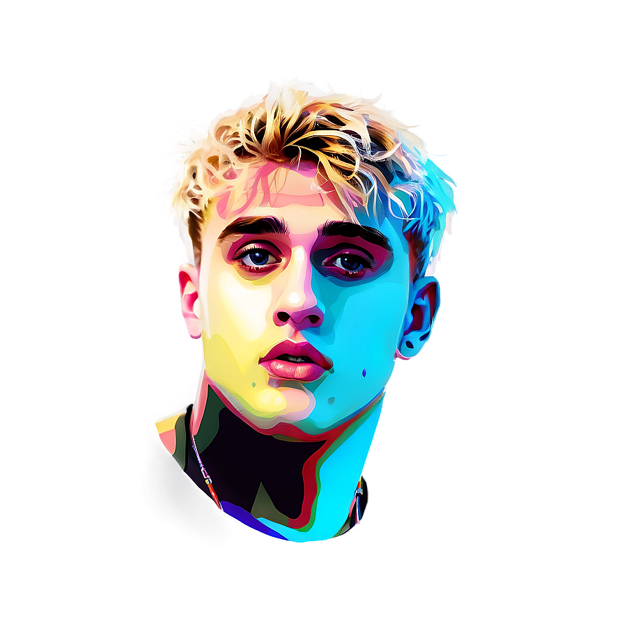 Colorful Portraitof Jake Paul PNG
