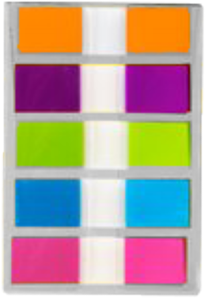 Colorful Post It Notes Array PNG — A grid of vibrant colored rectangles arranged in rows with white separators against a gray border.