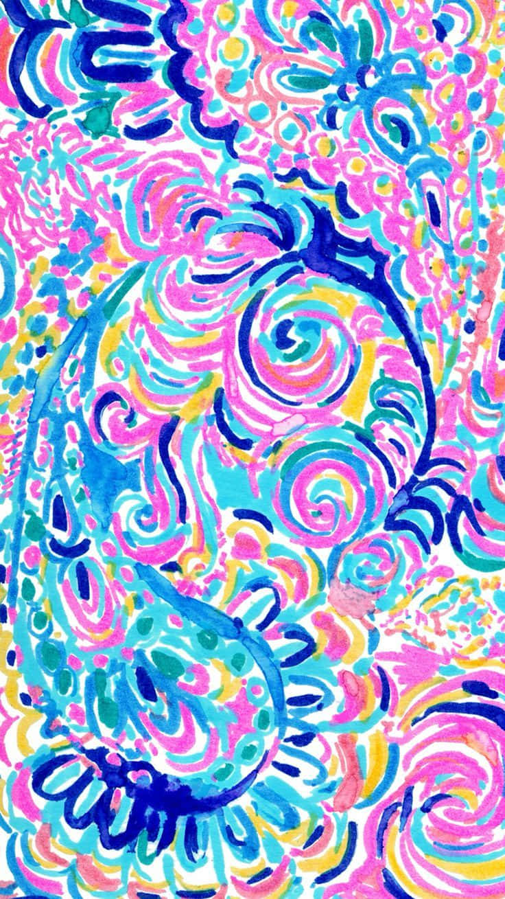 Colorful Preppy Patterni Phone Wallpaper Wallpaper