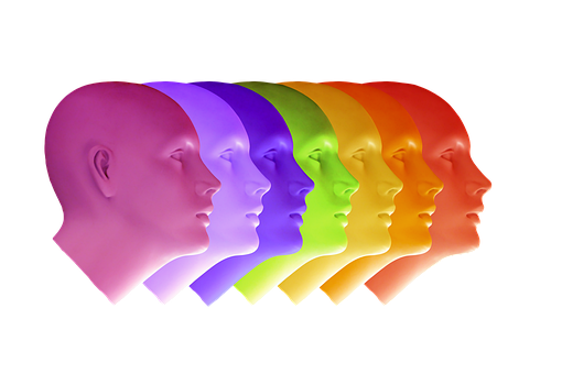 Colorful Profile Headsin Row PNG