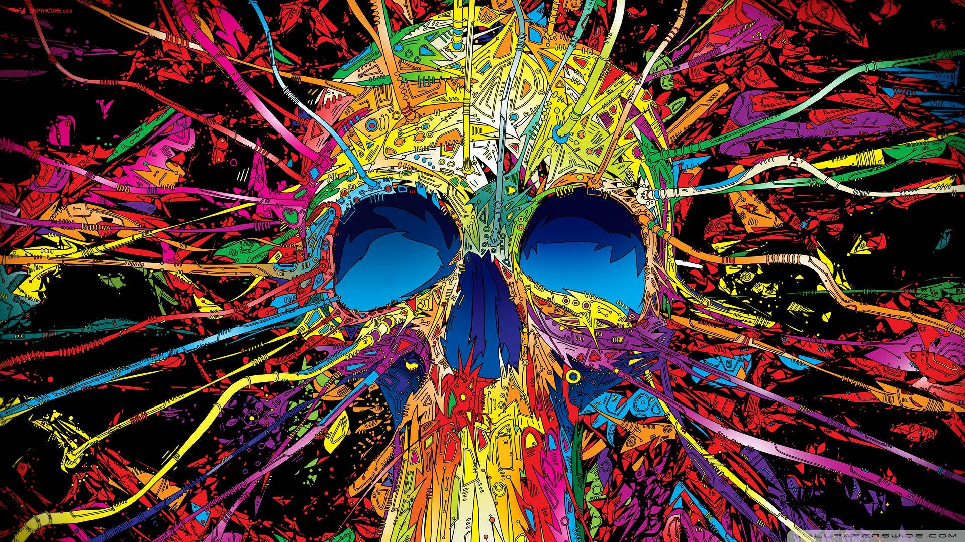 Image  Colorful Psychedelic Skull Wallpaper