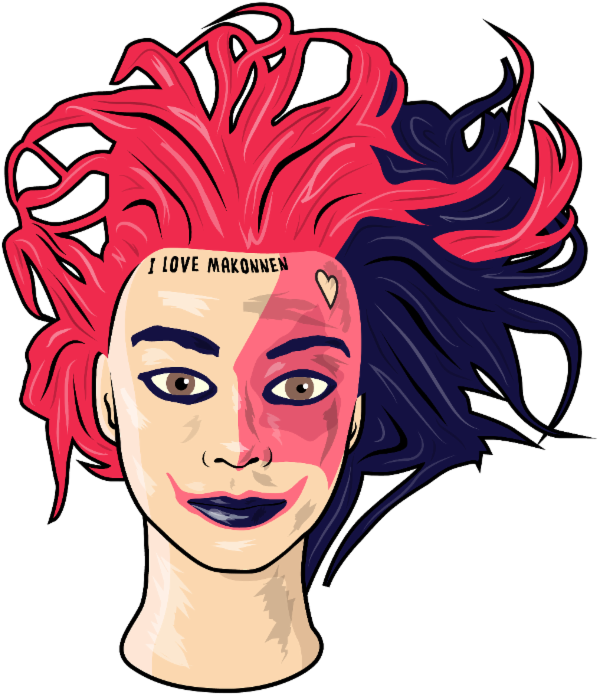 Colorful Punk Portrait PNG