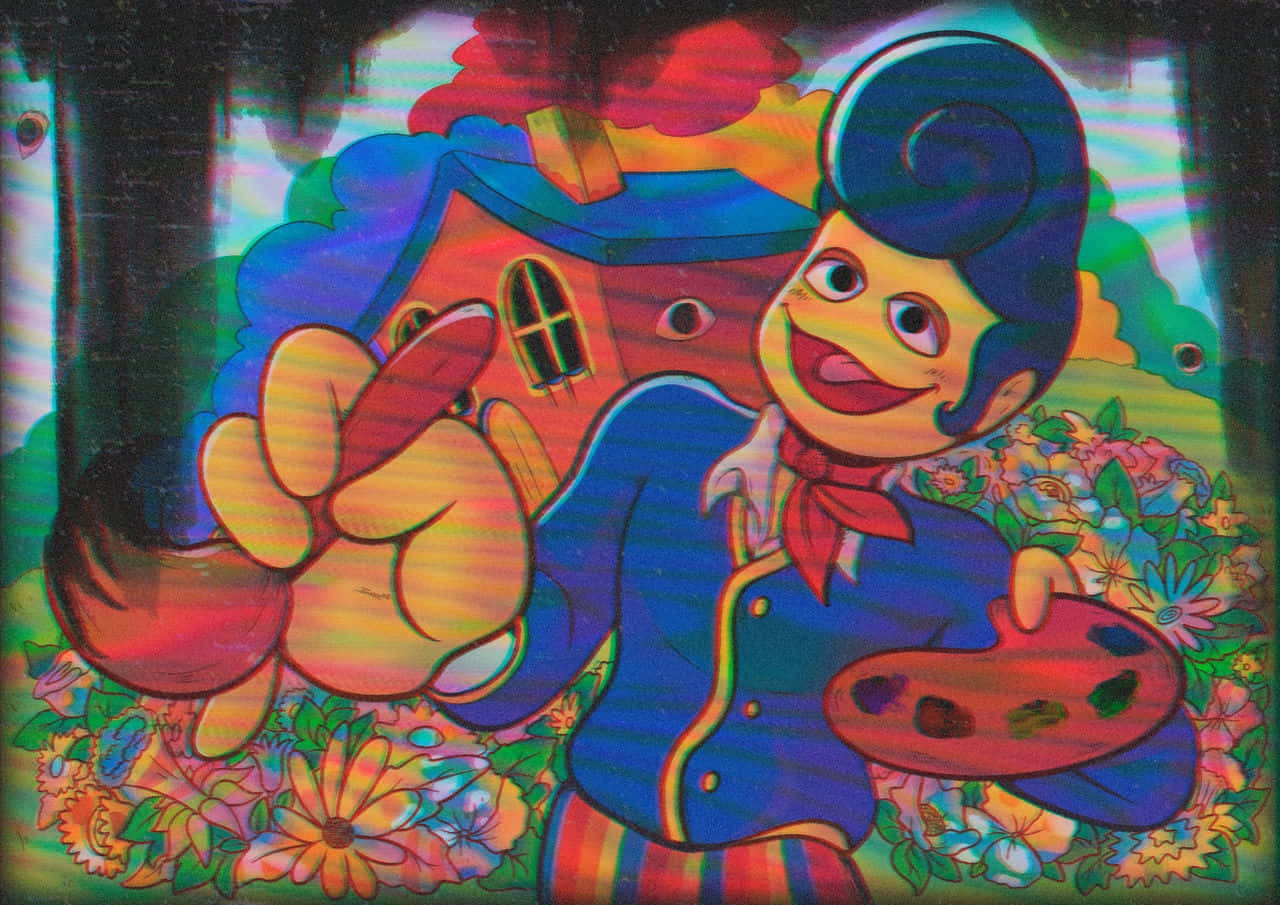 Colorful Puppet Painter Illustration Wallpaper