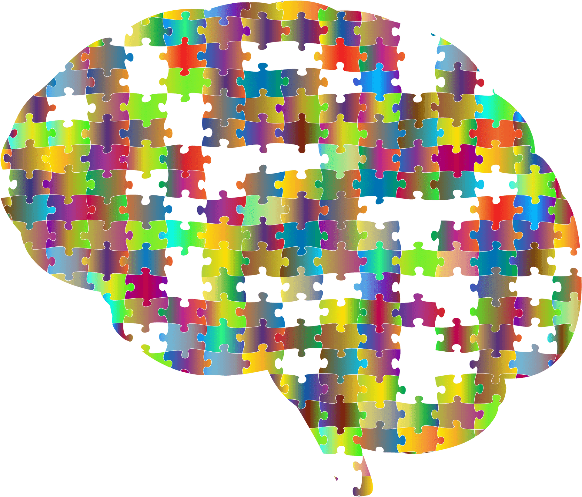 Colorful Puzzle Brain Clipart PNG