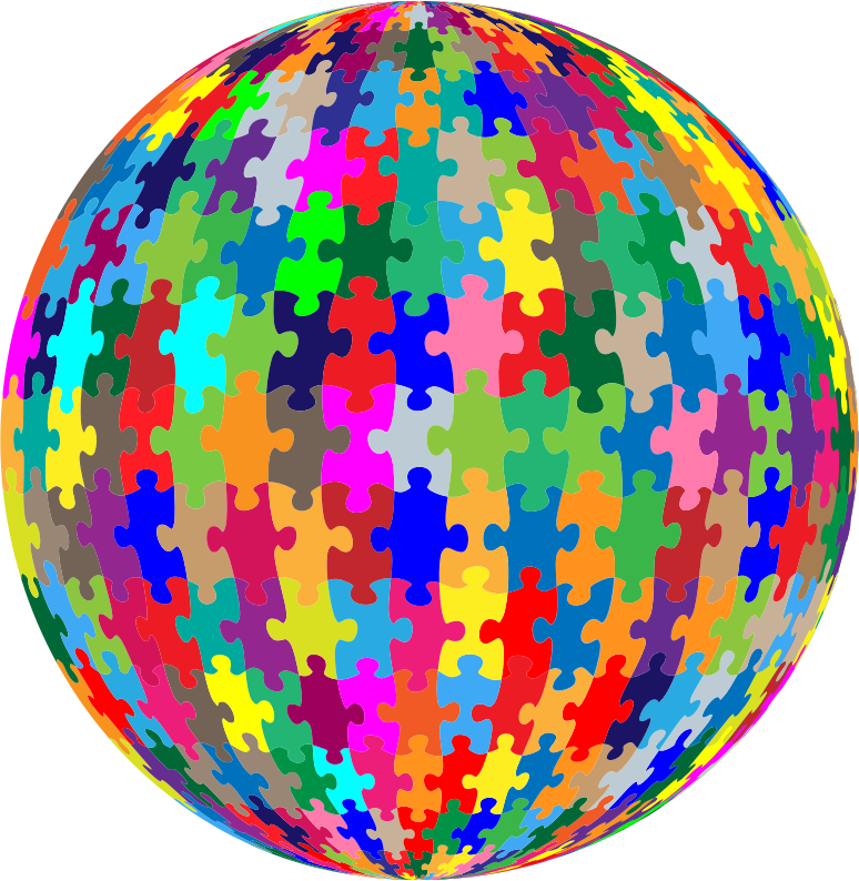 Colorful Puzzle Globe PNG