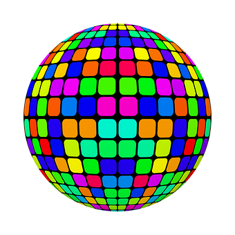 Colorful Puzzle Sphere PNG