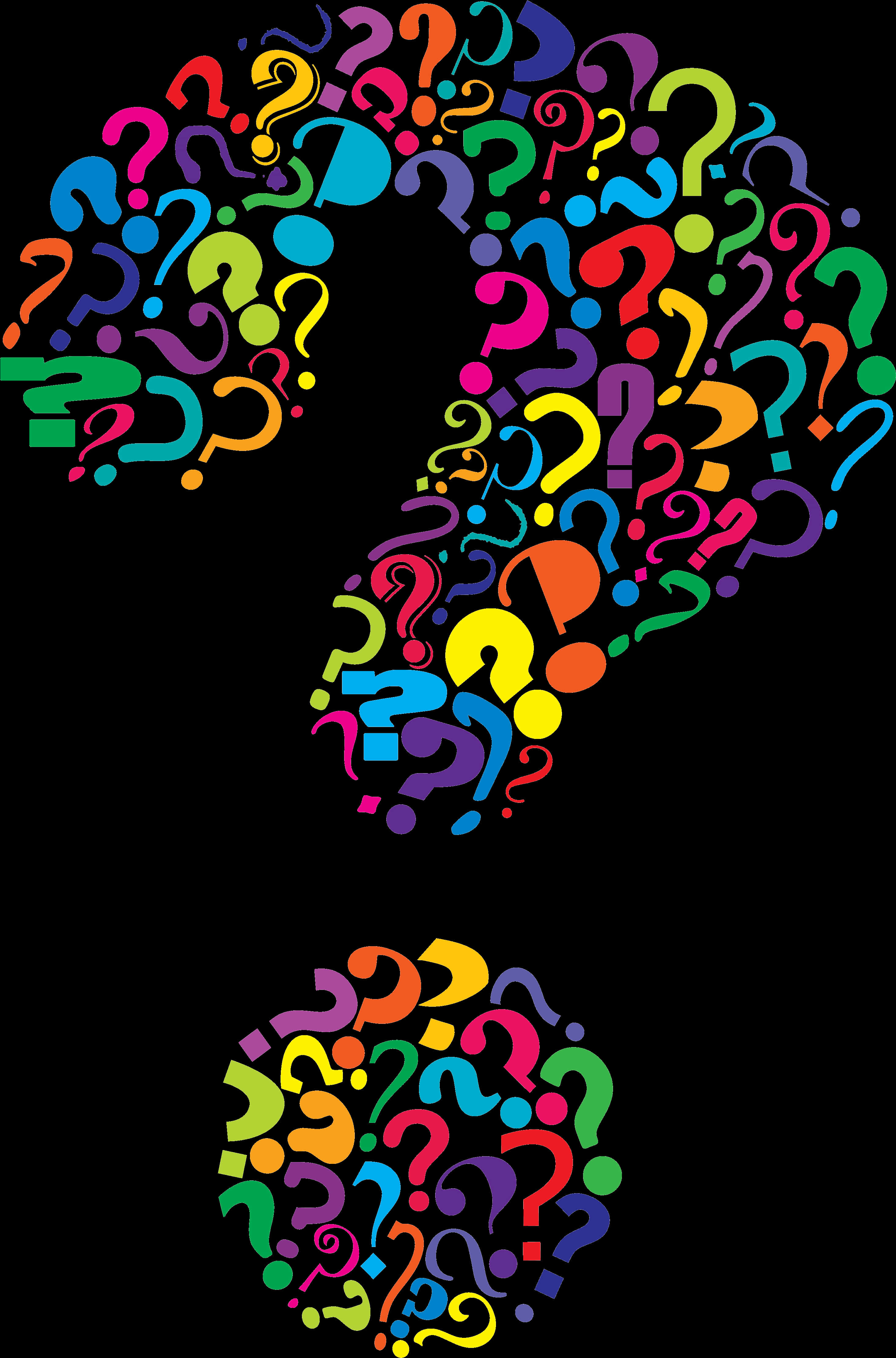 Colorful Question Marks Clipart PNG