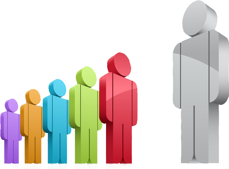 Colorful Queue3 D People Graphic PNG