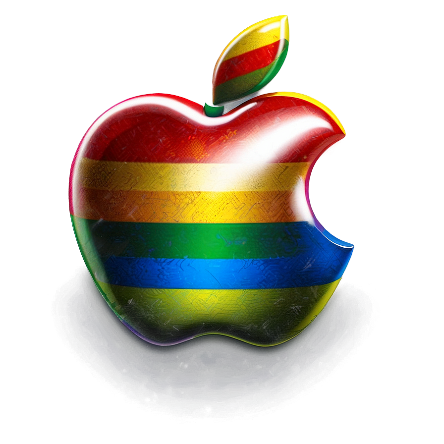 Colorful Rainbow Apple Logo Png Icn69 PNG