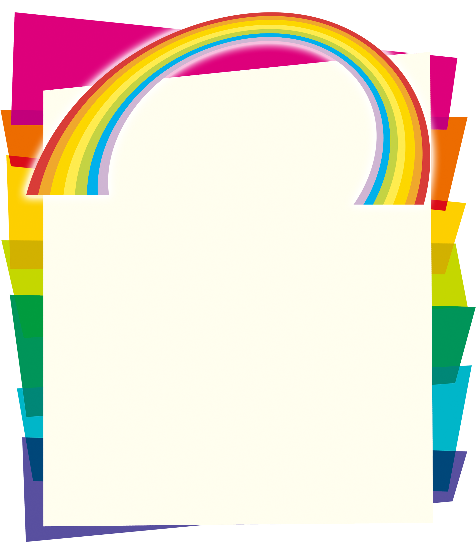 Colorful Rainbow Border Design PNG