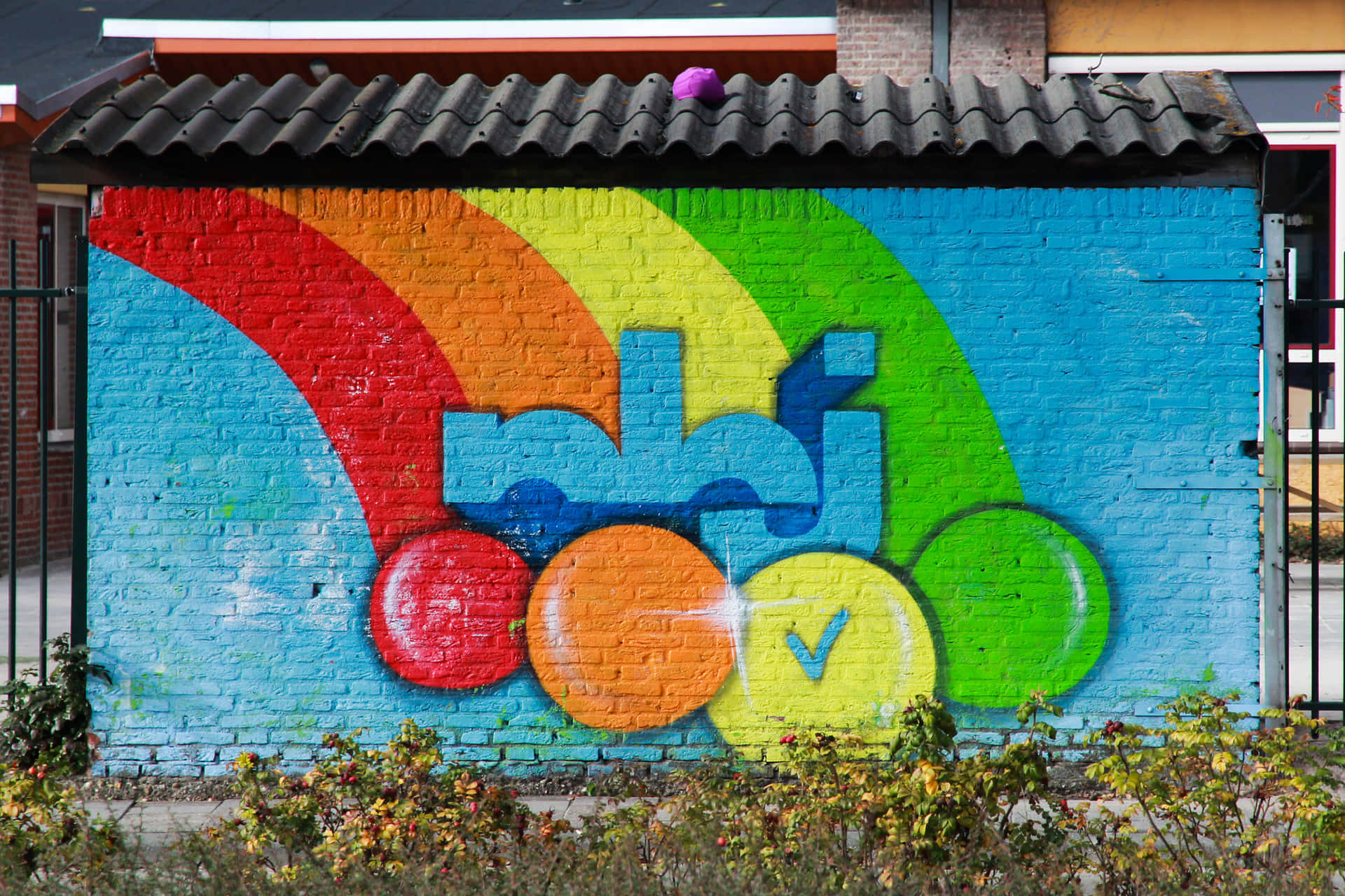 Colorful Rainbow Graffiti Wall Art.jpg Wallpaper