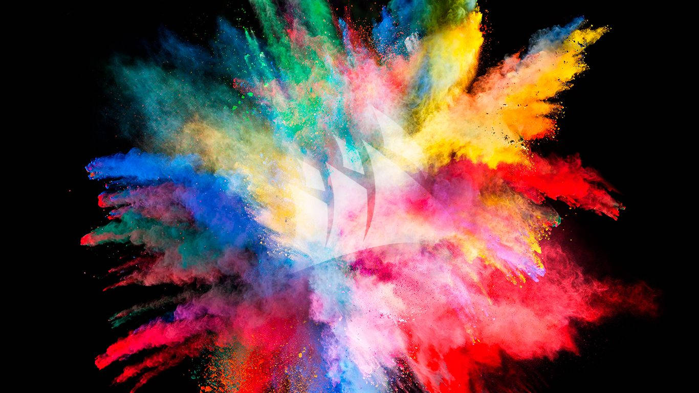 Exploring the beautiful intricacies of a vibrant rainbow powder explosion Wallpaper