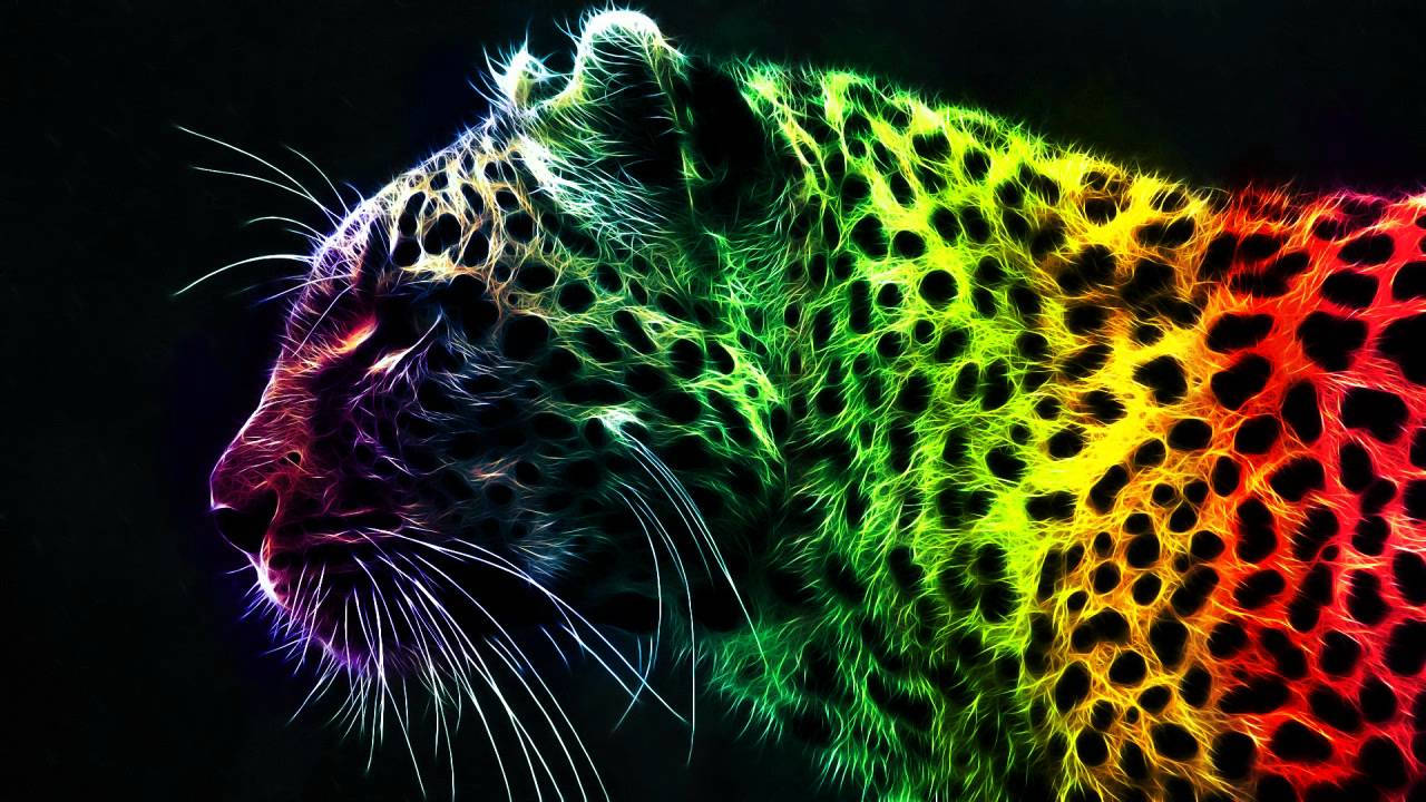 Colorful Rainbow Tiger Background