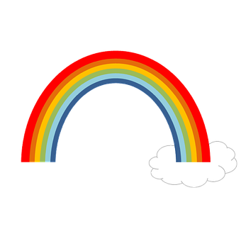 Colorful Rainbowand Cloud Graphic PNG