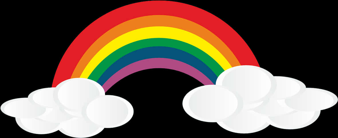 Colorful Rainbowand Clouds Graphic PNG
