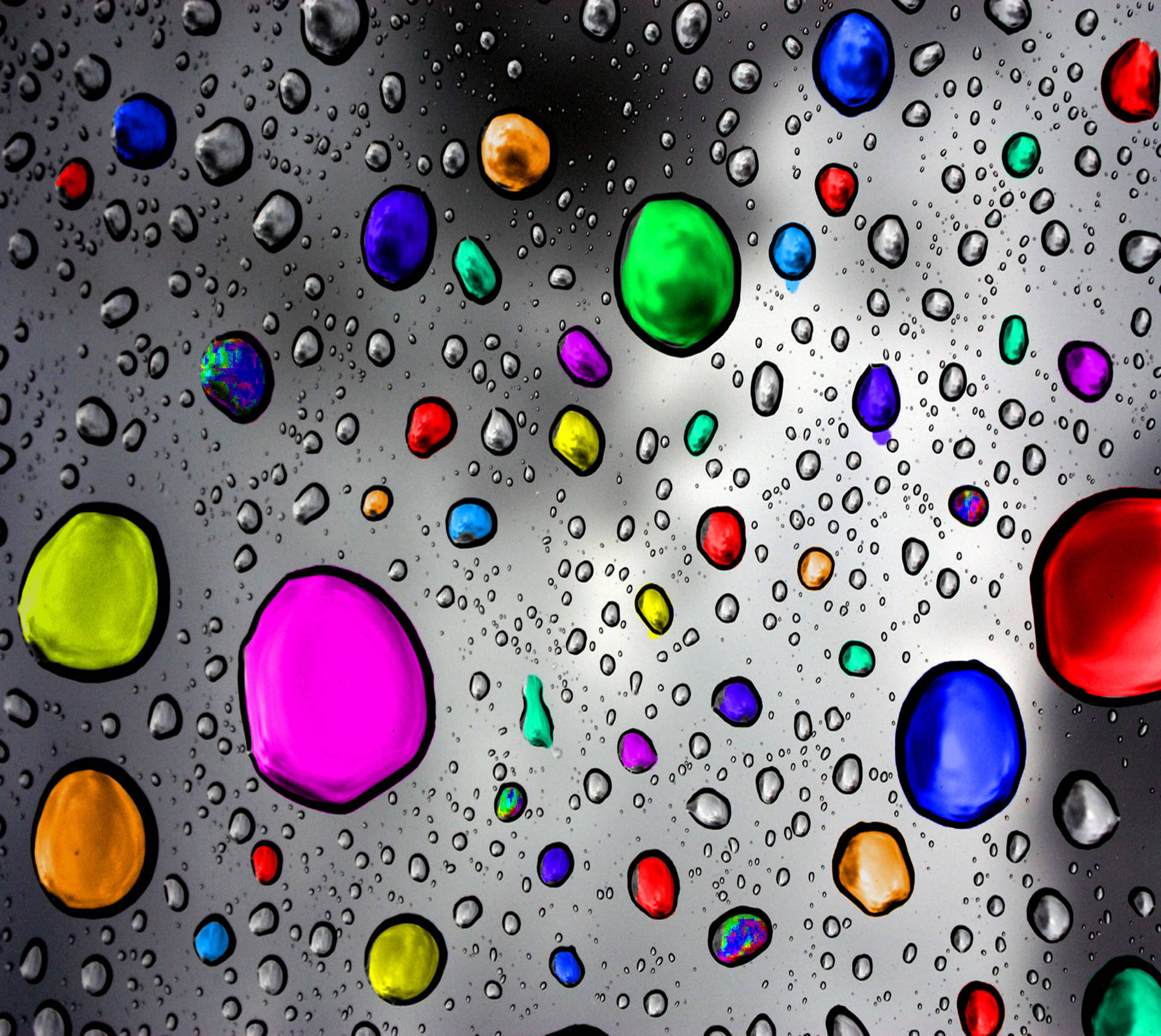 Colorful Raindrops Most Beautiful Rain
