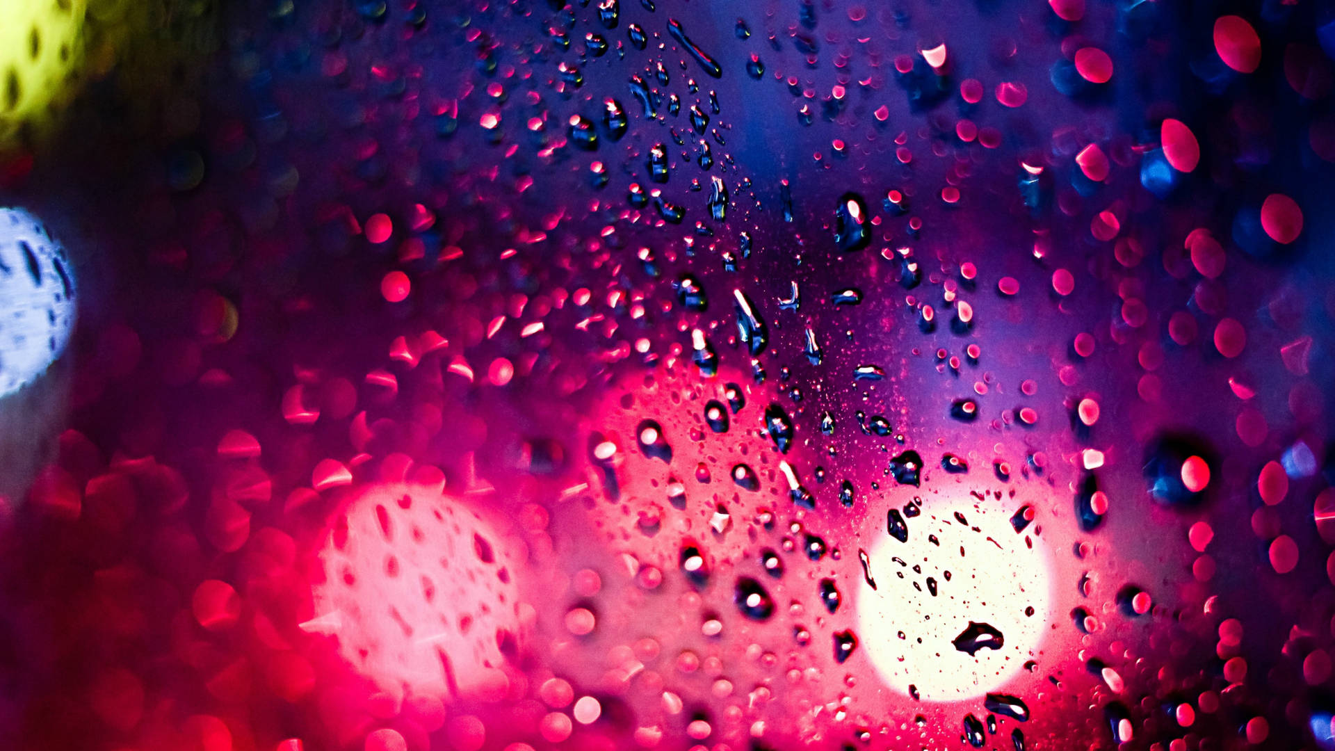 Goccedi Pioggia Colorate Su Una Superficie Di Vetro Sfondo
