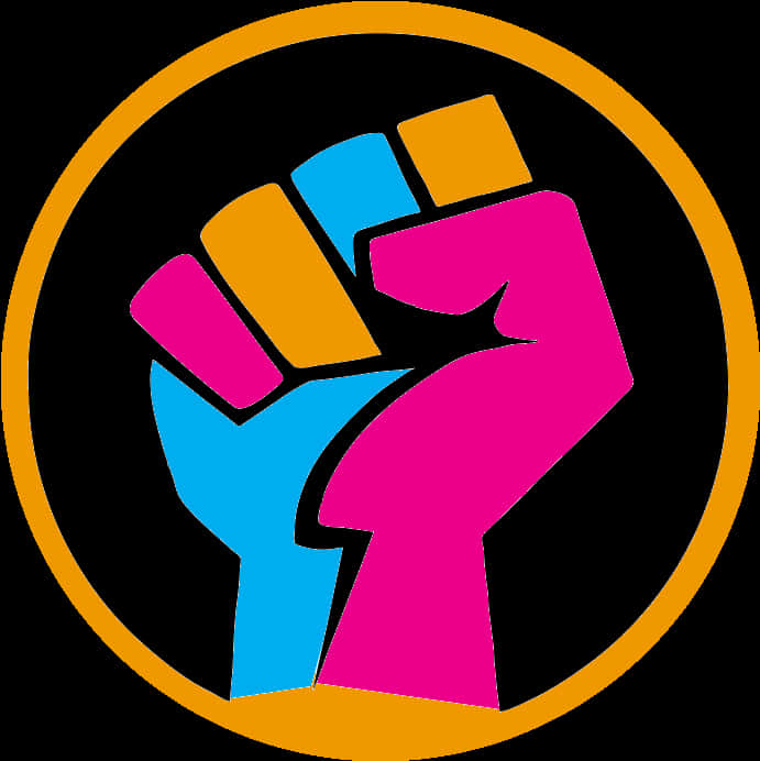 Colorful Raised Fist Graphic PNG
