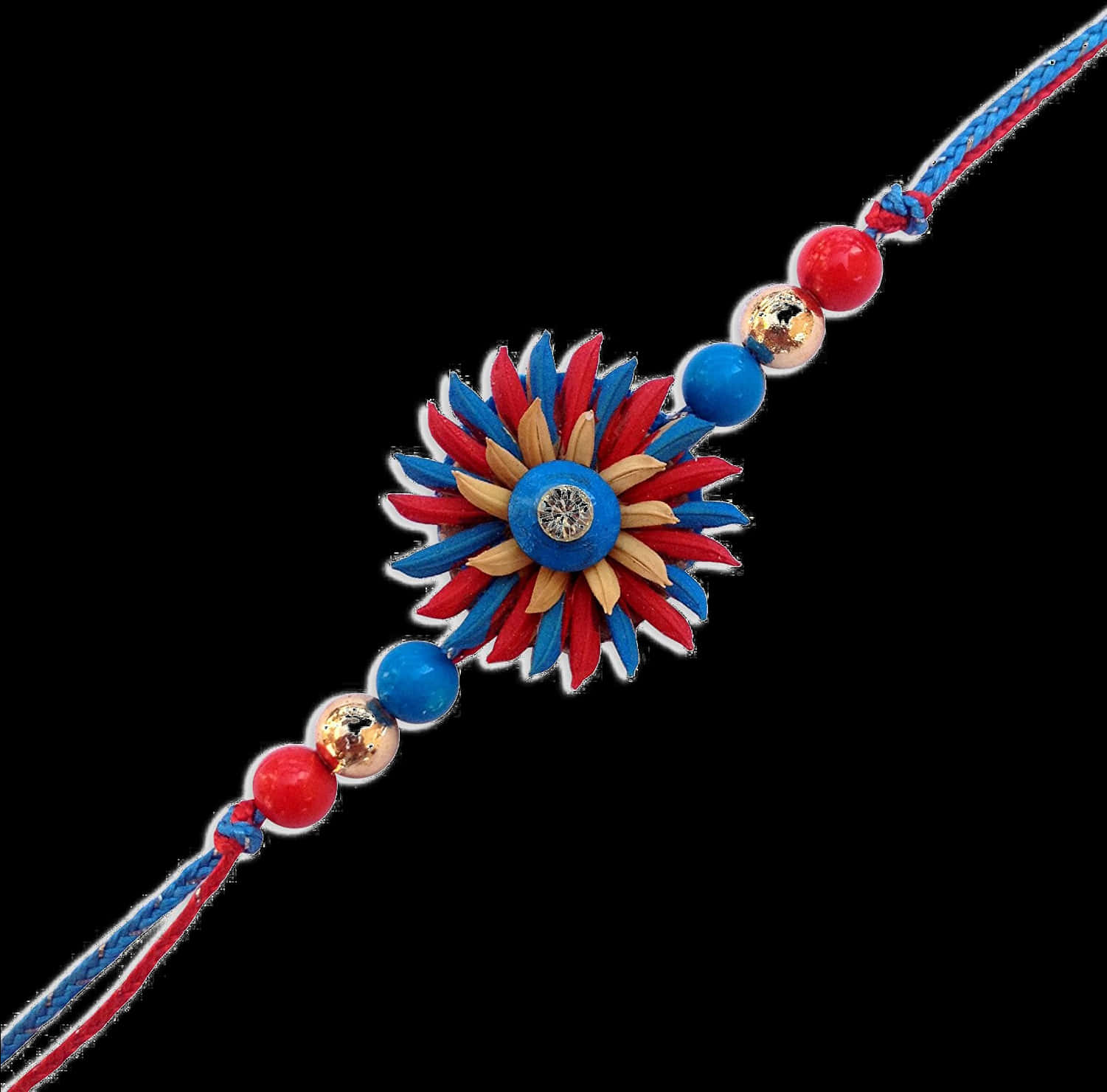 Colorful Rakhi Bracelet Design PNG