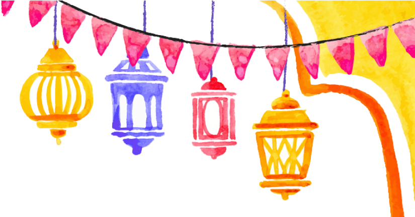 Colorful Ramadan Lanterns PNG