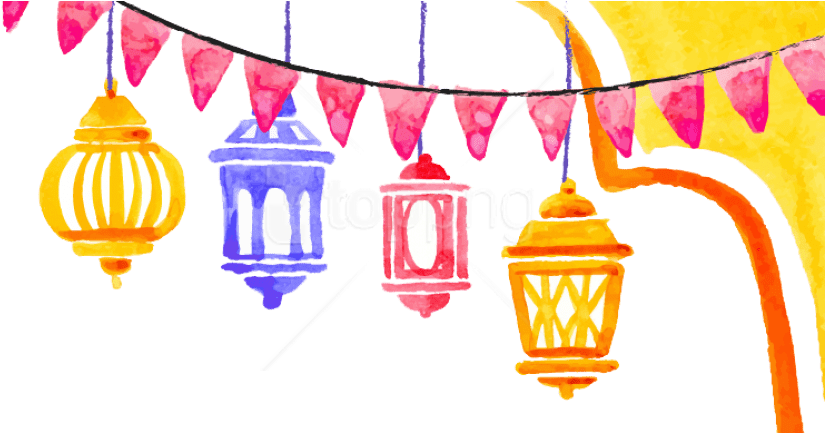 Colorful Ramadan Lanterns PNG