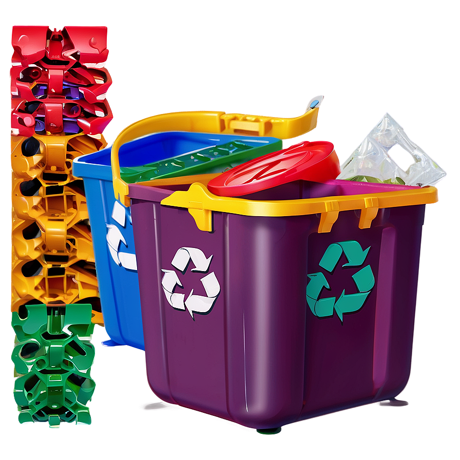 Colorful Recycle Bin Png 06132024 PNG